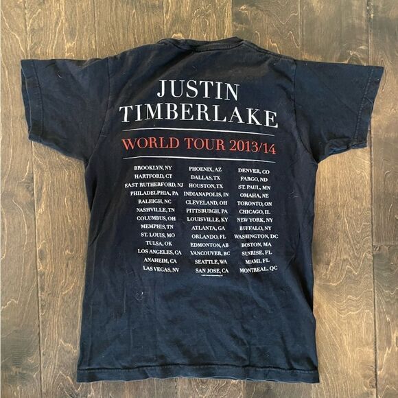 VINTAGE JUSTIN TIMBERLAKE JT THE 20/20 EXPERIENCE WORLD TOUR 2013/2014 Sz Small - Picture 2 of 2